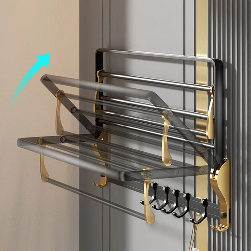 Accesorio de baño contemporáneo de acero inoxidable, individual o como juego, en negro y dorado Clearhalo