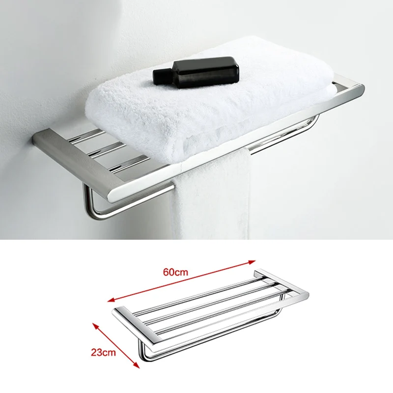 Accesorio de baño contemporáneo, individual o en conjunto, en color plateado. Clearhalo