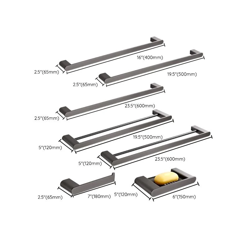 Accesorio de baño contemporáneo, individual o en conjunto con toallero. Clearhalo