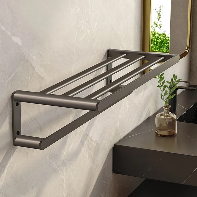 Accesorio de baño contemporáneo, individual o en conjunto, en gris Clearhalo