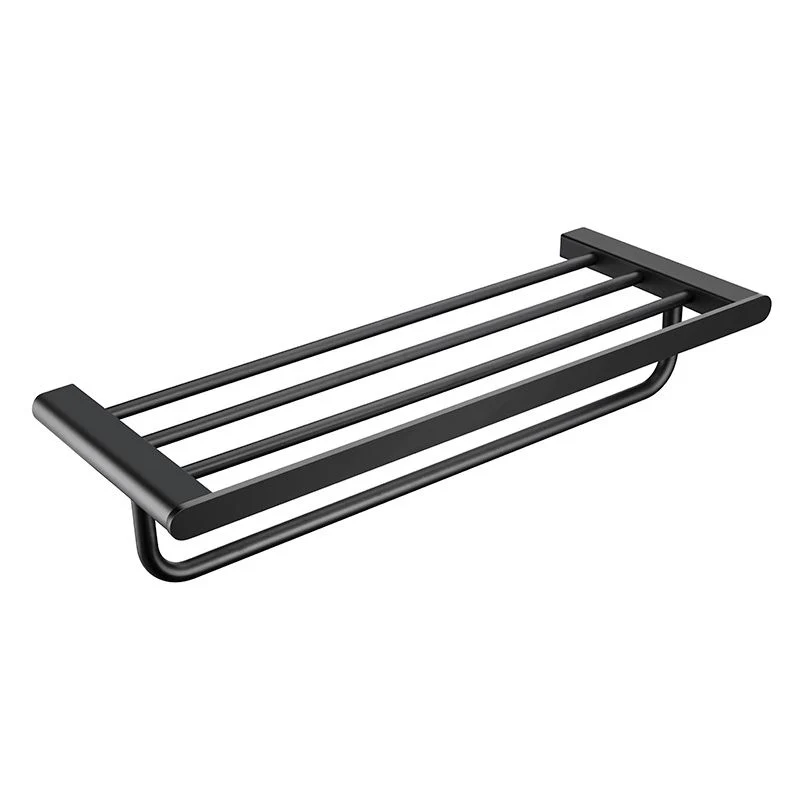 Accesorio de baño contemporáneo, individual o en conjunto, en metal negro Clearhalo