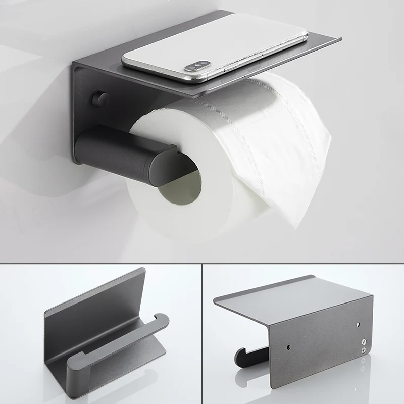 Accesorio de baño contemporáneo, individual o en conjunto, de metal. Clearhalo