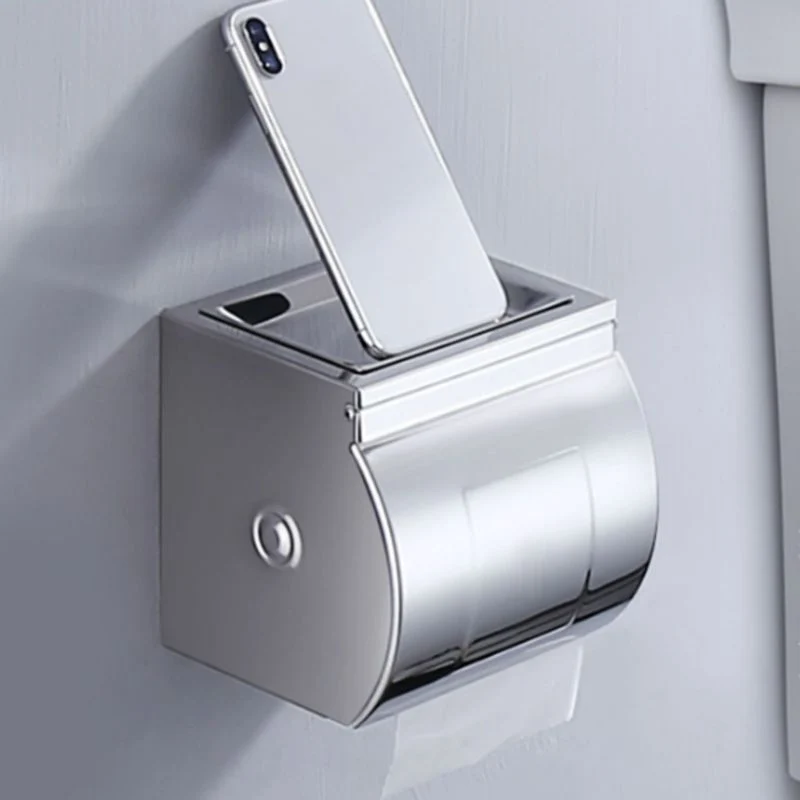 Accesorio de baño contemporáneo plateado, individual o en conjunto. Clearhalo