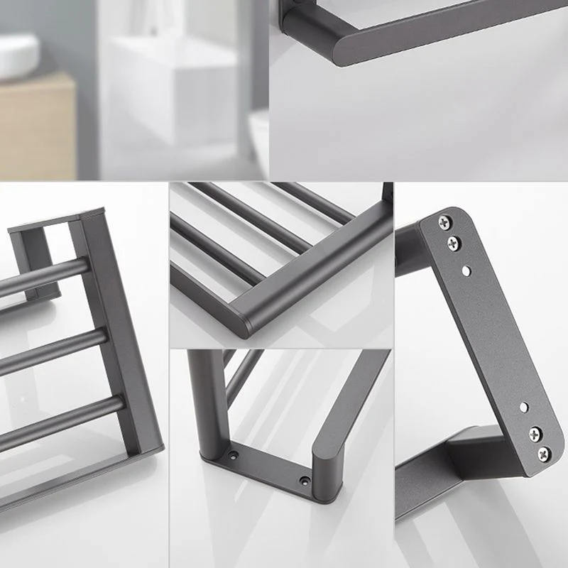 Accesorio de baño gris moderno, individual o en conjunto, de metal Clearhalo
