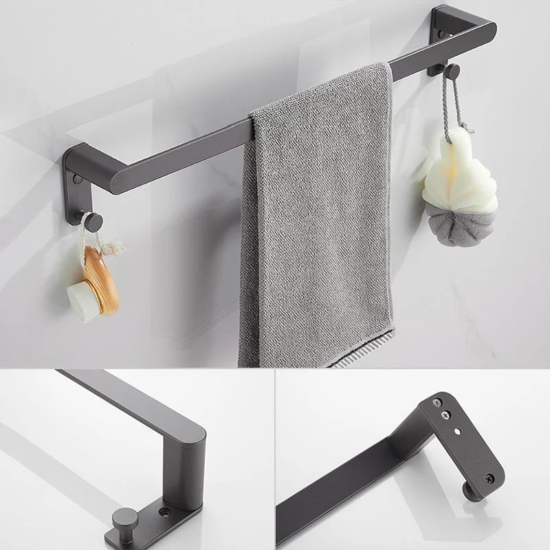Accesorio de baño gris moderno, individual o en conjunto, de metal Clearhalo