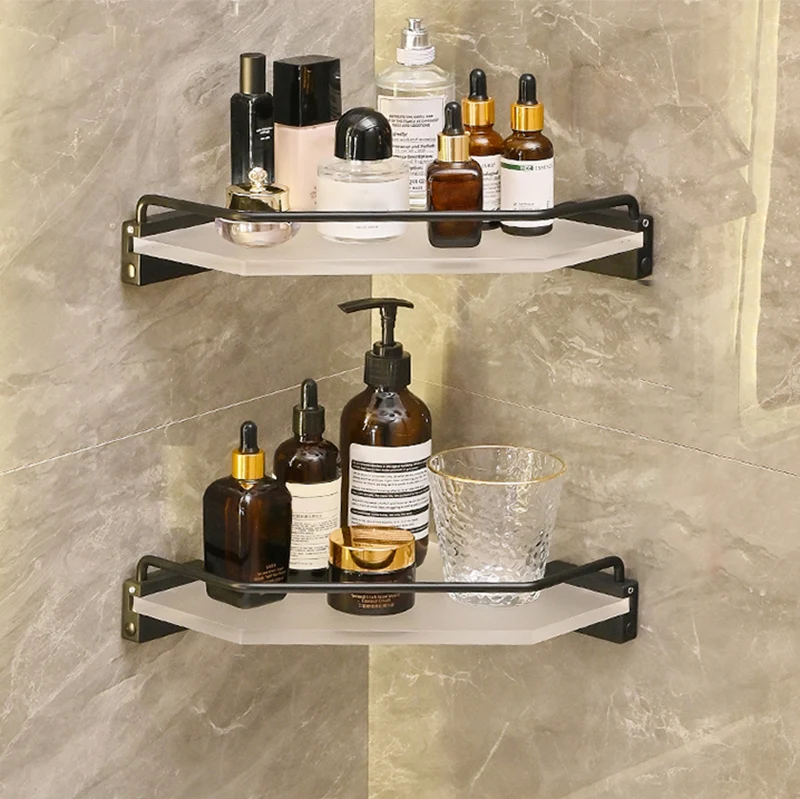Accesorio de baño de metal y acrílico individual o en conjunto en negro Clearhalo