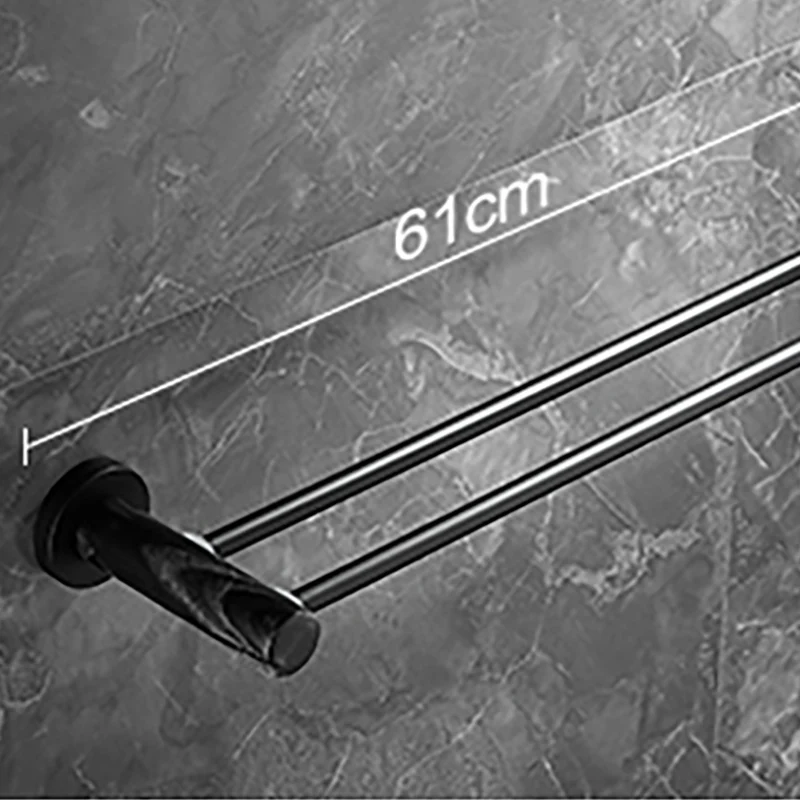 Accesorio de baño de metal y mármol, individual o en conjunto, en negro Clearhalo