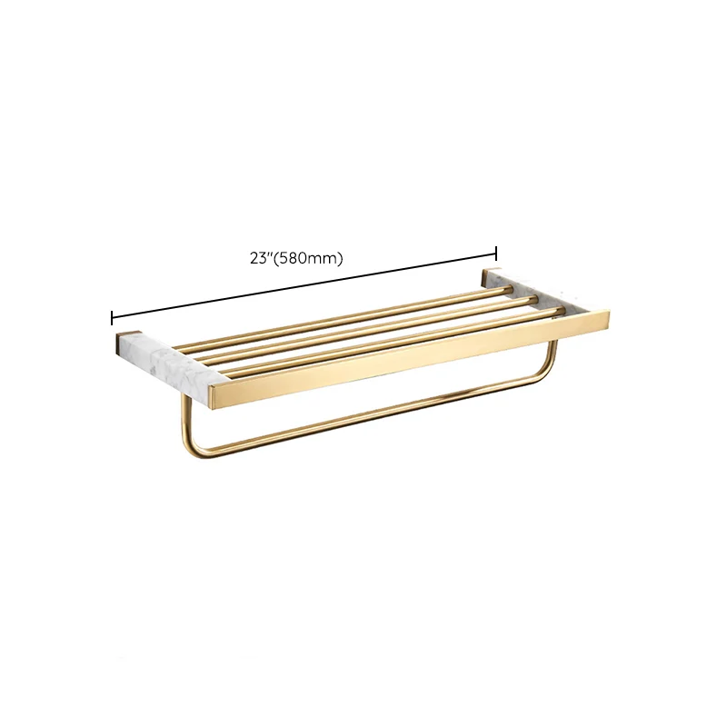 Accesorio de baño de metal y mármol, individual o en conjunto, en color dorado Clearhalo