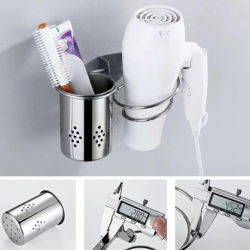 Accesorio de baño de metal plateado estilo moderno, individual o en conjunto Clearhalo