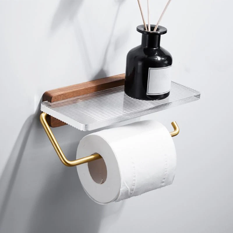 Accesorio de baño minimalista de metal, individual o en conjunto, en color dorado Clearhalo
