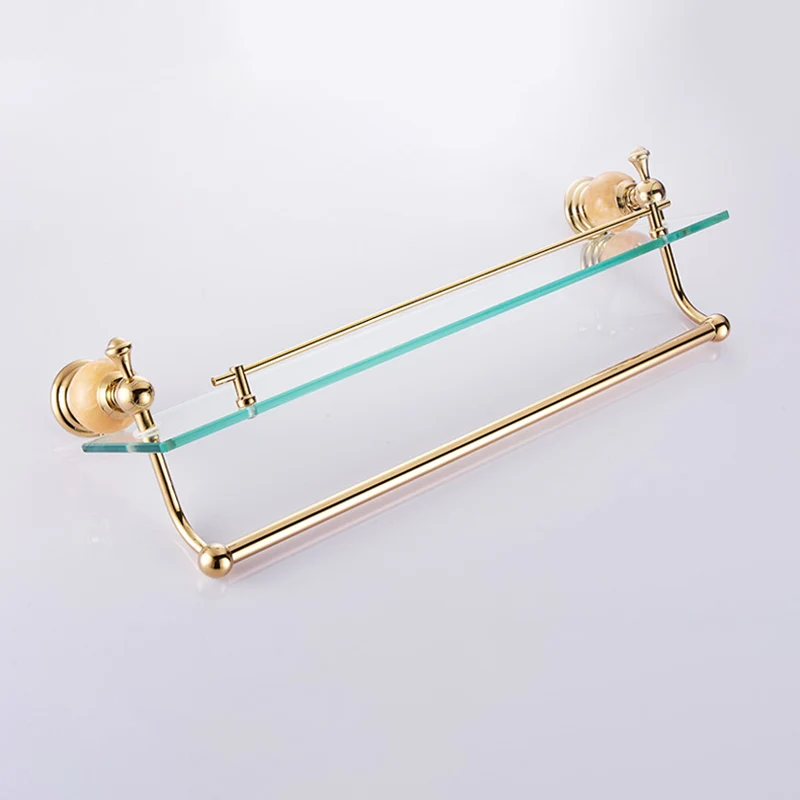Accesorio de baño moderno, individual o en conjunto, en color dorado. Clearhalo