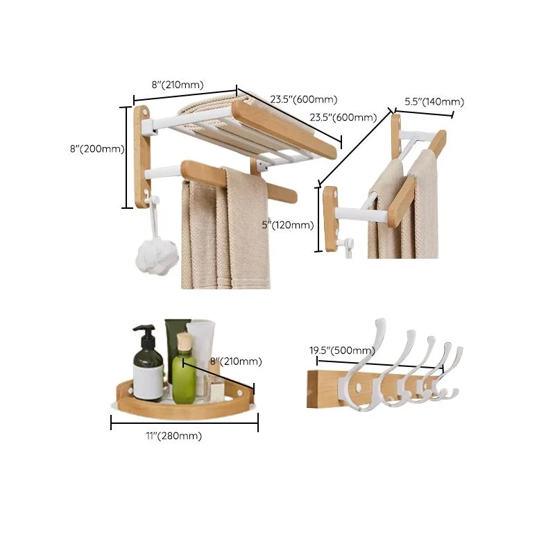 Accesorio de baño moderno y natural, individual o en conjunto, de madera maciza. Clearhalo