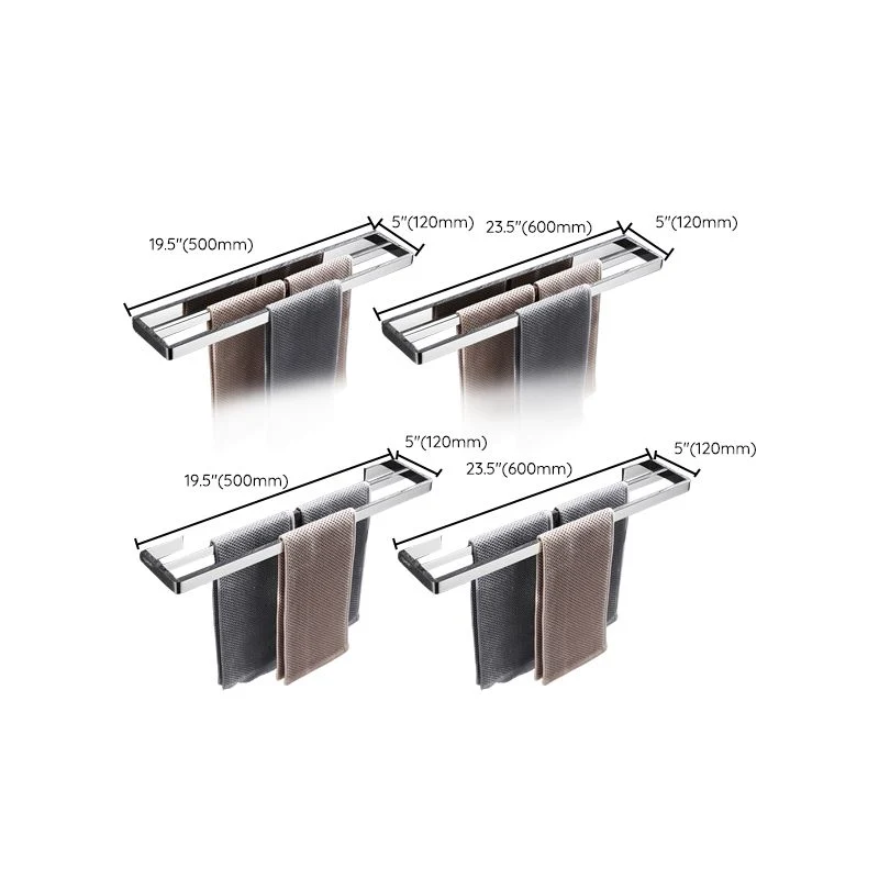 Accesorio de baño moderno de 5 piezas, individual o como juego, juego de baño de cromo pulido Clearhalo
