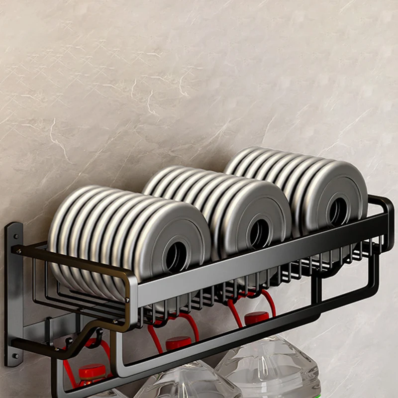 Accesorio de baño moderno de 2 piezas en negro mate, individual o como juego con estante para baño Clearhalo