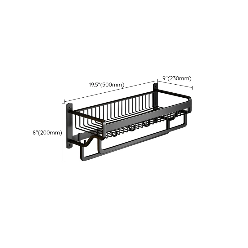 Accesorio de baño moderno de 2 piezas en negro mate, individual o como juego con estante para baño Clearhalo