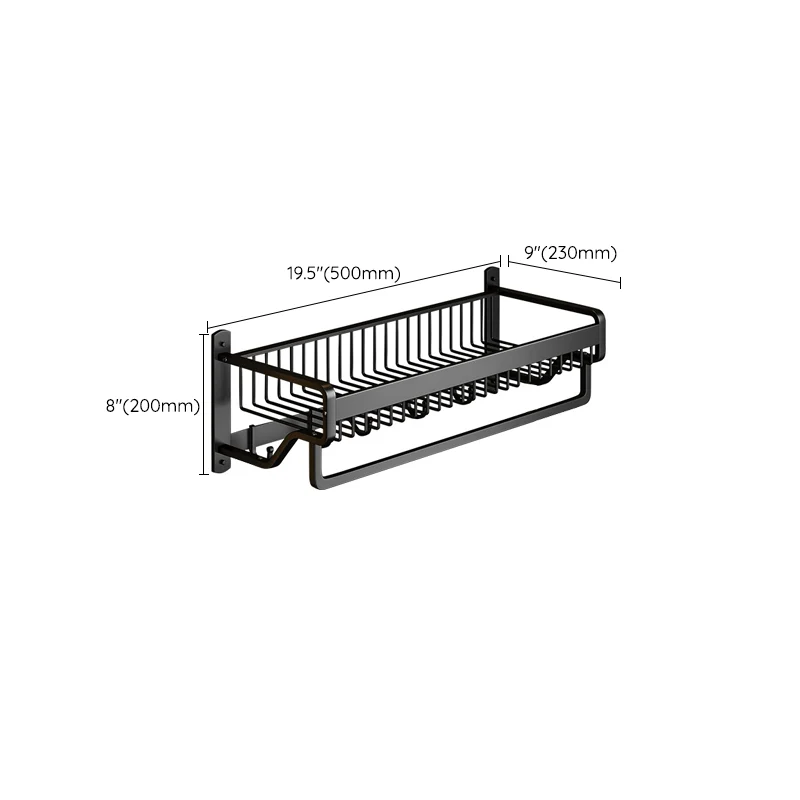 Accesorio de baño moderno de 2 piezas en negro mate, individual o como juego con estante para baño Clearhalo