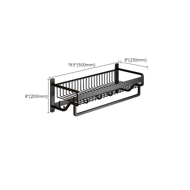 Accesorio de baño moderno de 2 piezas en negro mate, individual o como juego con estante para baño Clearhalo