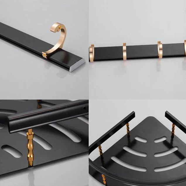 Accesorio de baño negro contemporáneo, individual o en conjunto. Clearhalo