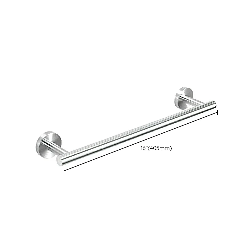 Accesorio de baño sencillo de metal, individual o en conjunto, en color plateado Clearhalo