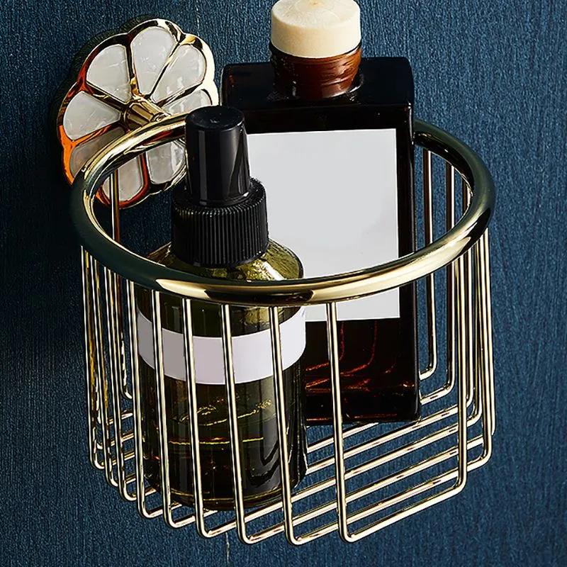 Accesorio de baño sencillo de metal, individual o en conjunto, en color dorado Clearhalo