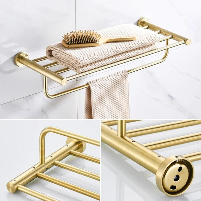 Accesorio de baño tradicional de latón cepillado, individual o en conjunto, de metal Clearhalo