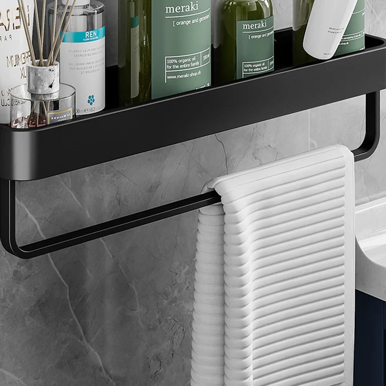 Accesorios de baño contemporáneos Juego de herrajes Estante de baño de aluminio Clearhalo