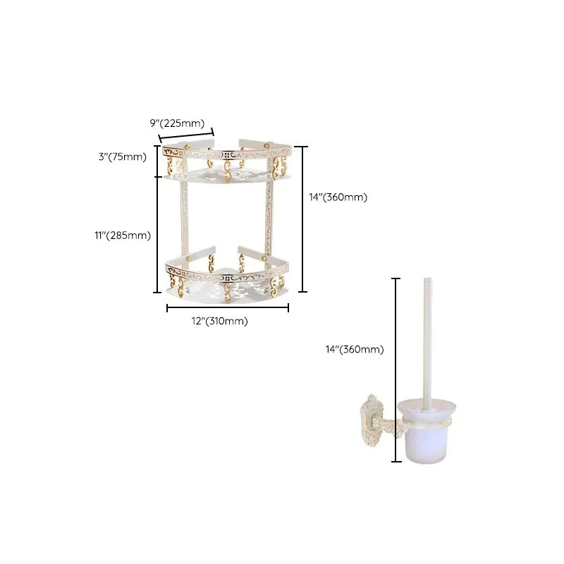 Accesorios de baño de metal tradicional Juego de herrajes con soporte de papel Clearhalo