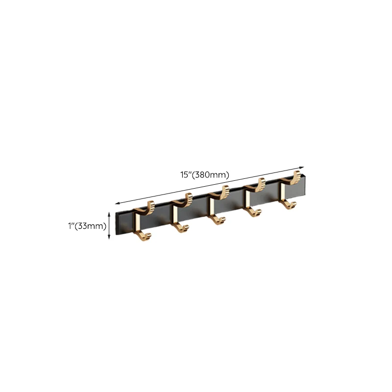 Accesorios de baño modernismo Juego de herrajes Estante de baño negro y dorado/Toallero Clearhalo