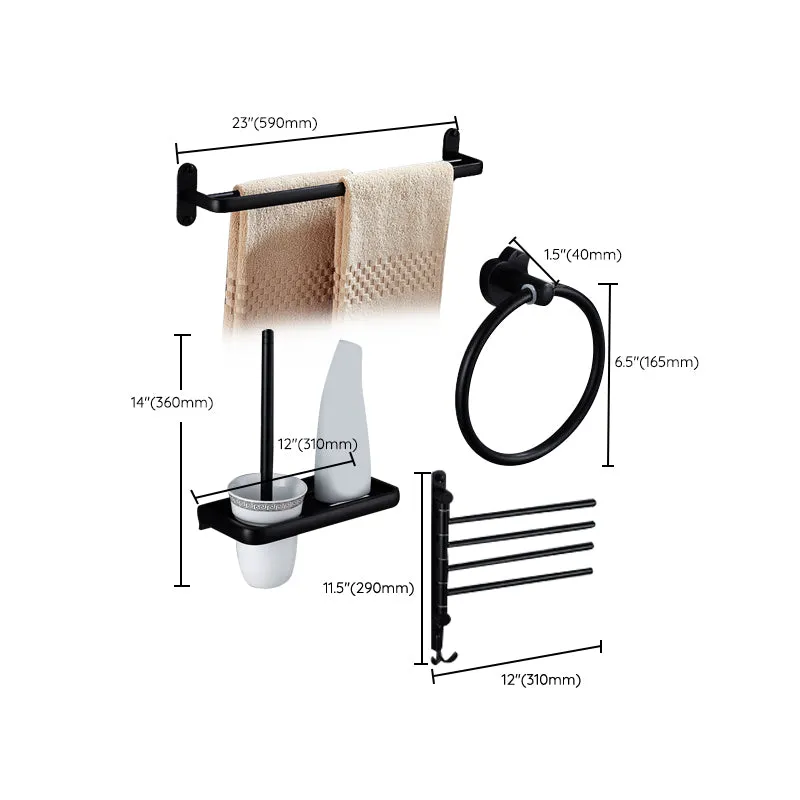Accesorios de baño modernos Juego de herrajes Accesorios negros Juego de herrajes Clearhalo