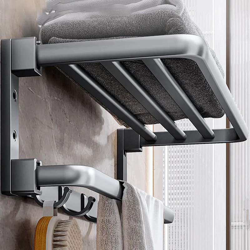 Accesorios de baño modernos, juego de herrajes, barra de toalla gris, estante de baño, juego de herrajes para baño Clearhalo