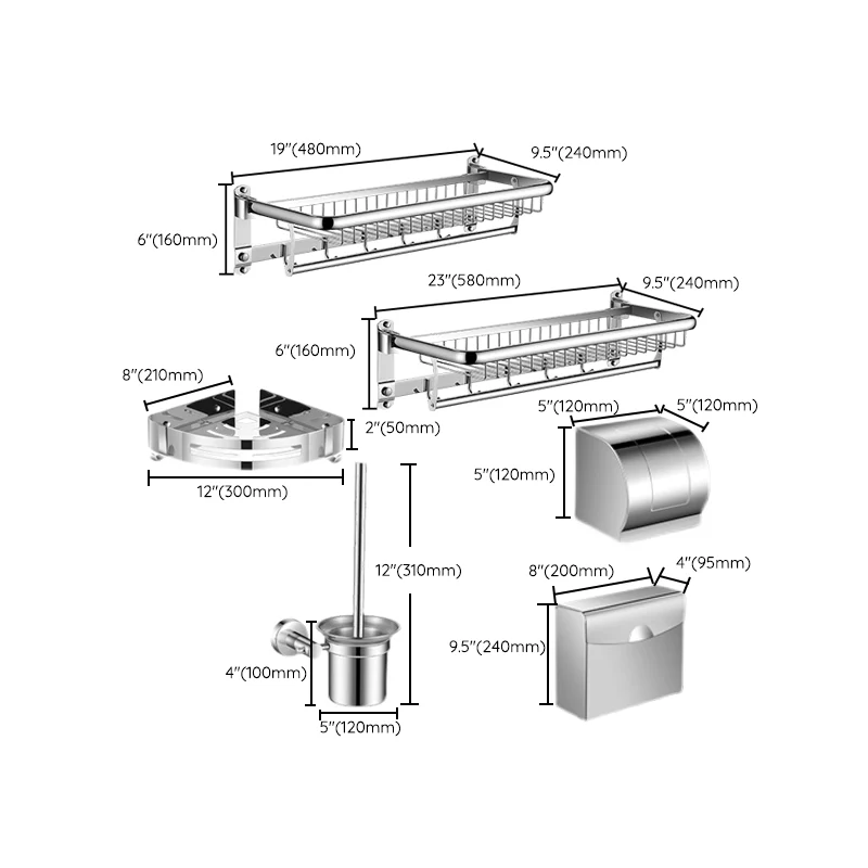 Accesorios de baño modernos Juego de herrajes Herrajes para baño plateados Clearhalo