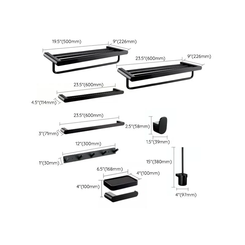 Accesorios de baño modernos Juego de herrajes Juego de herrajes para baño negro Clearhalo