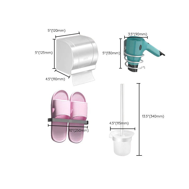 Accesorios de baño modernos Juego de herrajes Kit de accesorios de baño de metal blanco Clearhalo