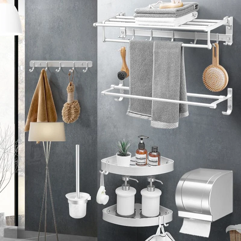 Accesorios de baño modernos Juego de herrajes Kit de accesorios de baño de metal blanco Clearhalo