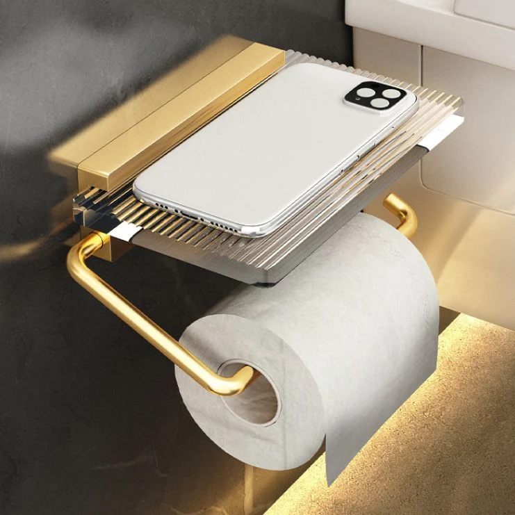 Accesorios de baño modernos de plástico Juego de herrajes con estante para baño Clearhalo