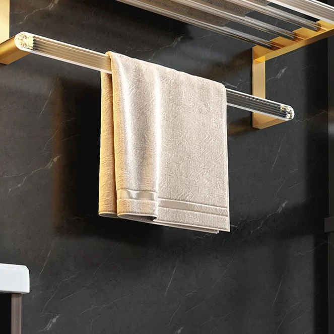 Accesorios de baño modernos de plástico Juego de herrajes con estante para baño Clearhalo