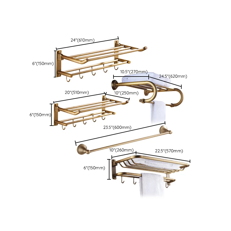 Accesorios de baño tradicionales Juego de herrajes Accesorios de latón Juego de herrajes Clearhalo
