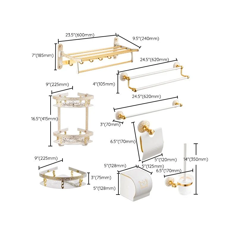 Accesorios de baño tradicionales Juego de herrajes Estante de baño Kit de accesorios de baño Clearhalo