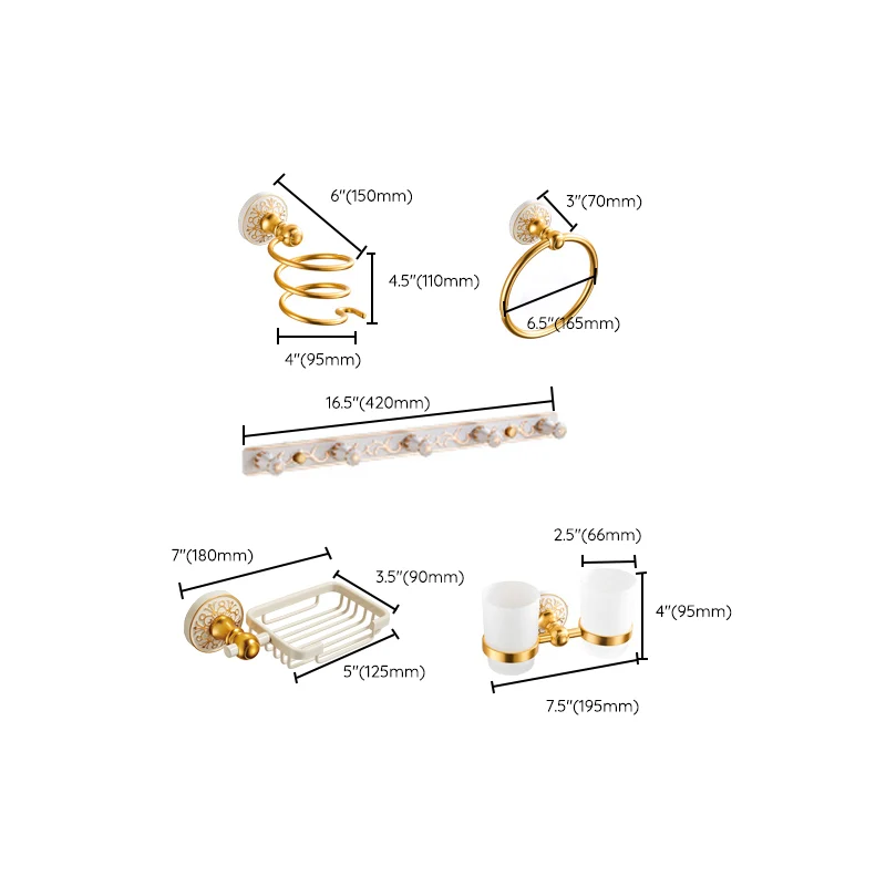 Accesorios de baño tradicionales Juego de herrajes Estante de baño Kit de accesorios de baño Clearhalo