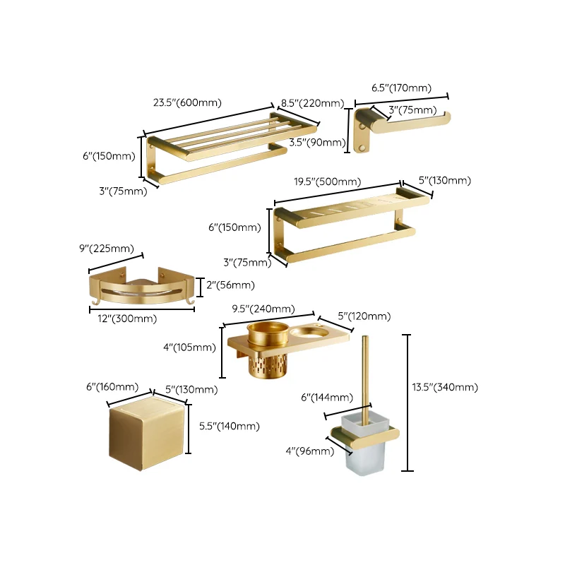 Accesorios de baño tradicionales Juego de herrajes Kit de accesorios de baño dorados Clearhalo