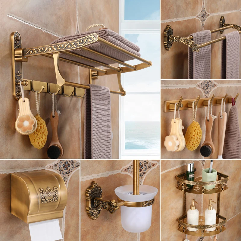 Accesorios de latón Juego de herrajes Accesorios de baño tradicionales Juego de herrajes Clearhalo