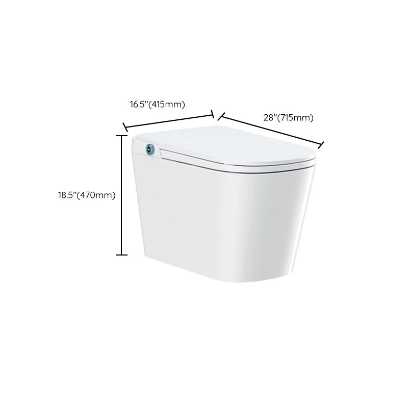 Asiento calefactable blanco alargado con sensor de pie para bidé de montaje en suelo contemporáneo Clearhalo