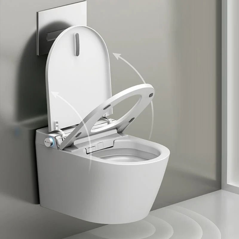 Asiento calefactable de cerámica con sensor de pie alargado para bidé montado en la pared Simplicity Clearhalo