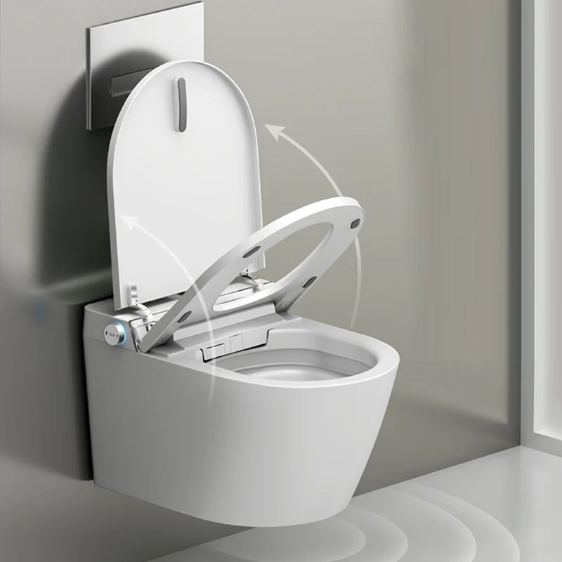 Asiento calefactable de cerámica con sensor de pie alargado para bidé montado en la pared Simplicity Clearhalo