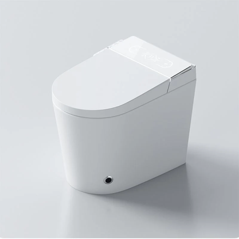Asiento calentado alargado de cerámica blanco del sensor del pie del bidé derecho del piso contemporáneo Clearhalo