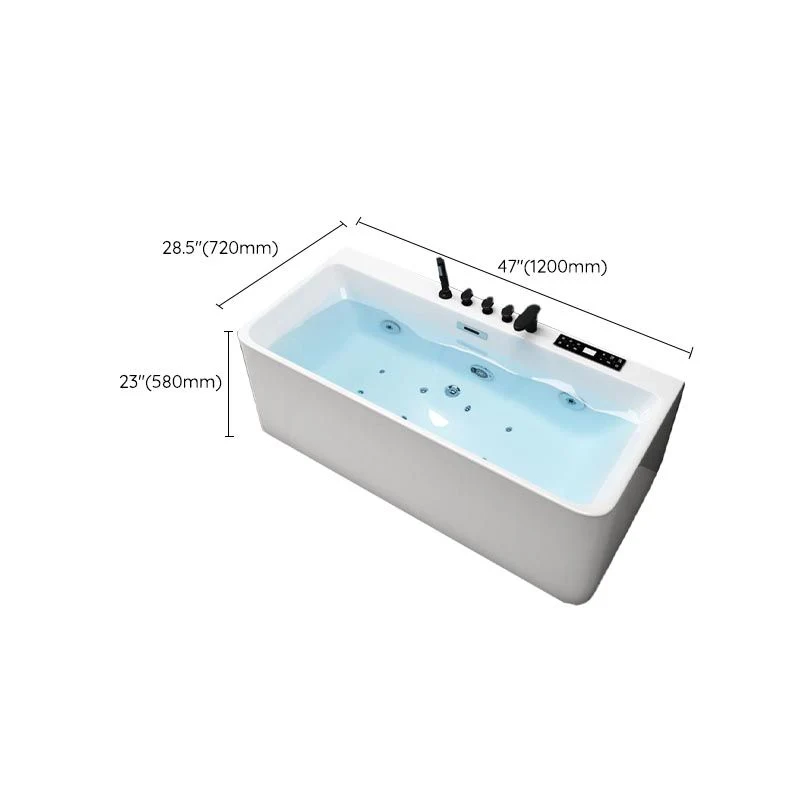 Bañera rectangular moderna con desagüe y bañera con borde de desbordamiento Clearhalo
