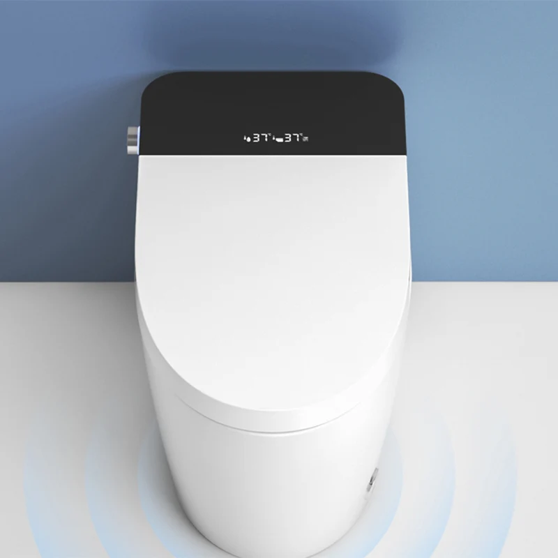 Bidé alargado con asiento calefactable y sensor de pie, color blanco contemporáneo Clearhalo