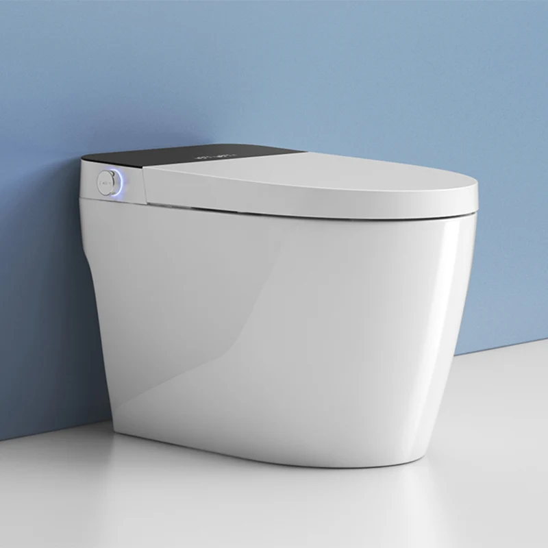 Bidé alargado con asiento calefactable y sensor de pie, color blanco contemporáneo Clearhalo