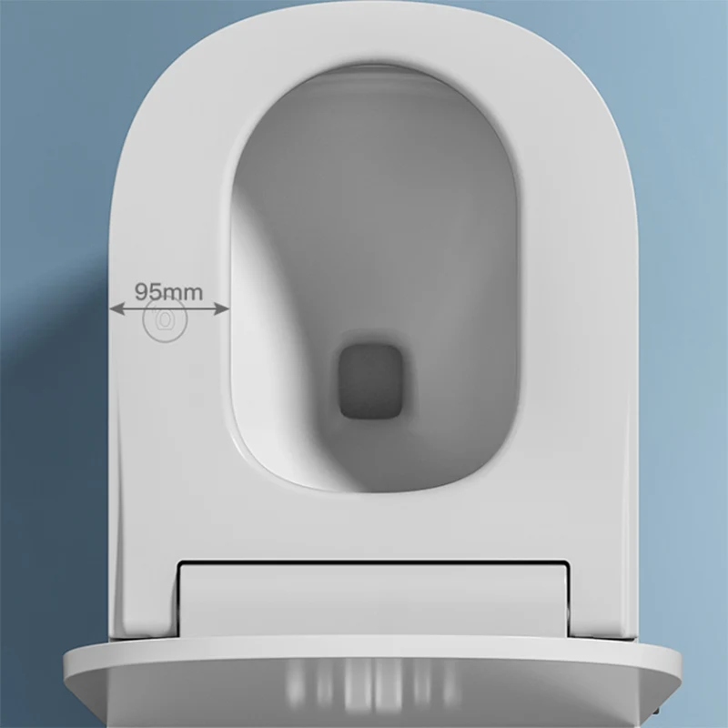Bidé blanco alargado contemporáneo del soporte del piso del asiento calentado del sensor del pie Clearhalo