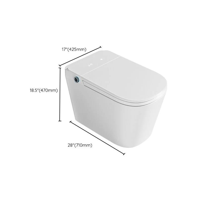 Bidé de cerámica con sensor de pie y asiento calefactable, color blanco contemporáneo Clearhalo